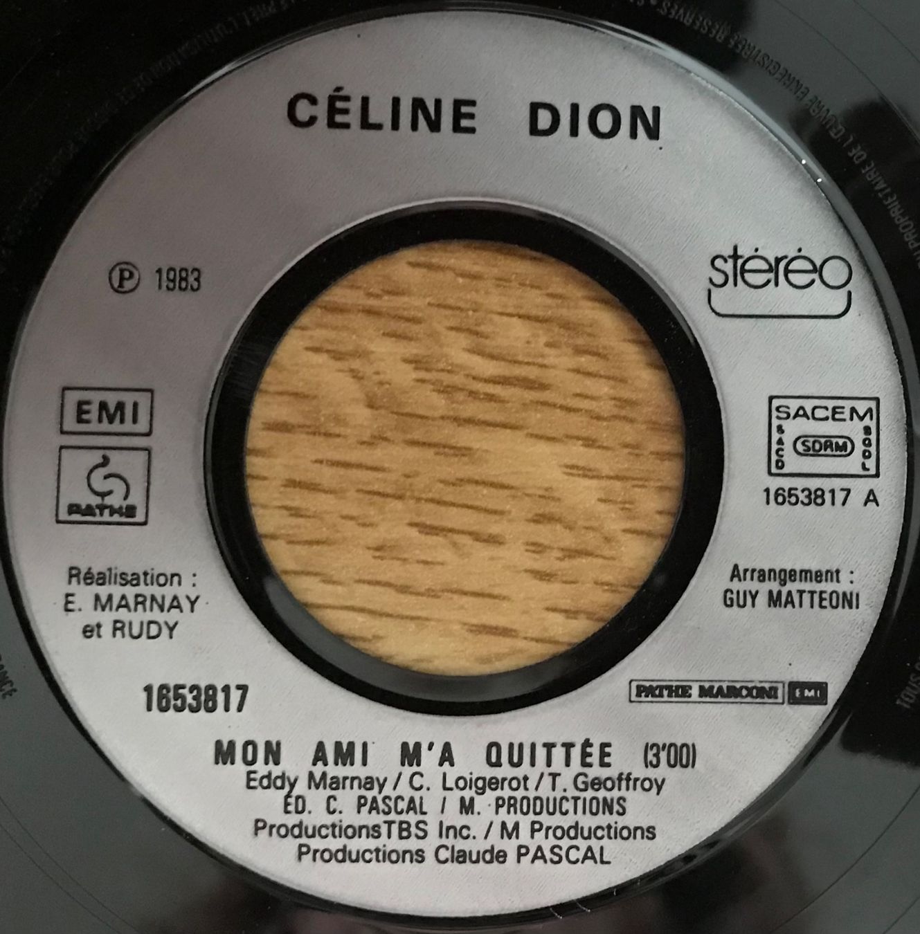 Dischi in vinile: CÉLINE DION - MON AMI M’A QUITTÉE – Usato da Bussigny venduto da vinyl-pas-cher 2