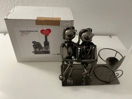 Flaschenhalter "Liebespaar" Metall neu
