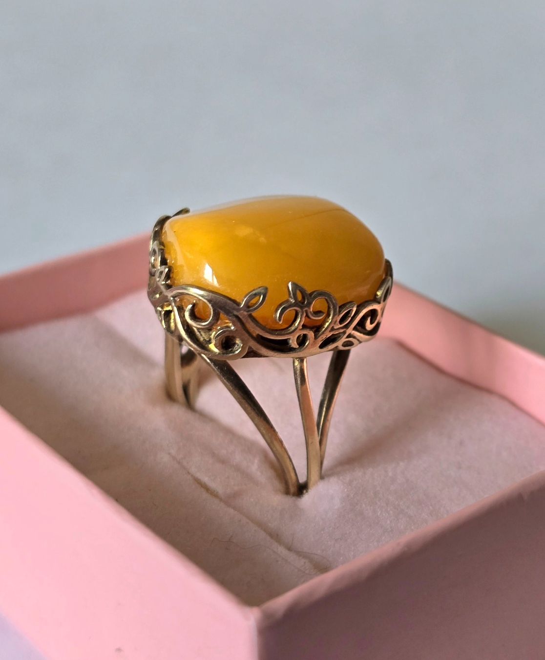 Anelli: Jugendstil Ring, 925 vergoldet, Bakelit od Bernstein – Usato da Rheinau venduto da MakalekaAloha 2