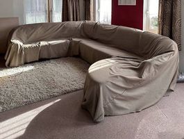Grosse U-Polstergruppe, Sofa inkl. 2 Stoffüberzügen