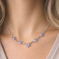 Mondstein Collier Kette Silber 925 Sterlingsilber Halskette