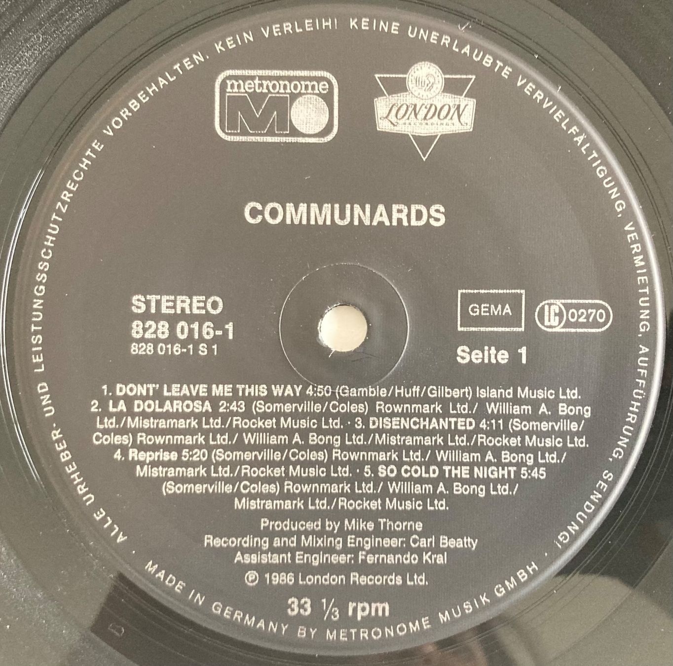 Vinyles: COMMUNARDS - COMMUNARDS – D'occasion à Poliez-Pittet par Newtown-Records 3