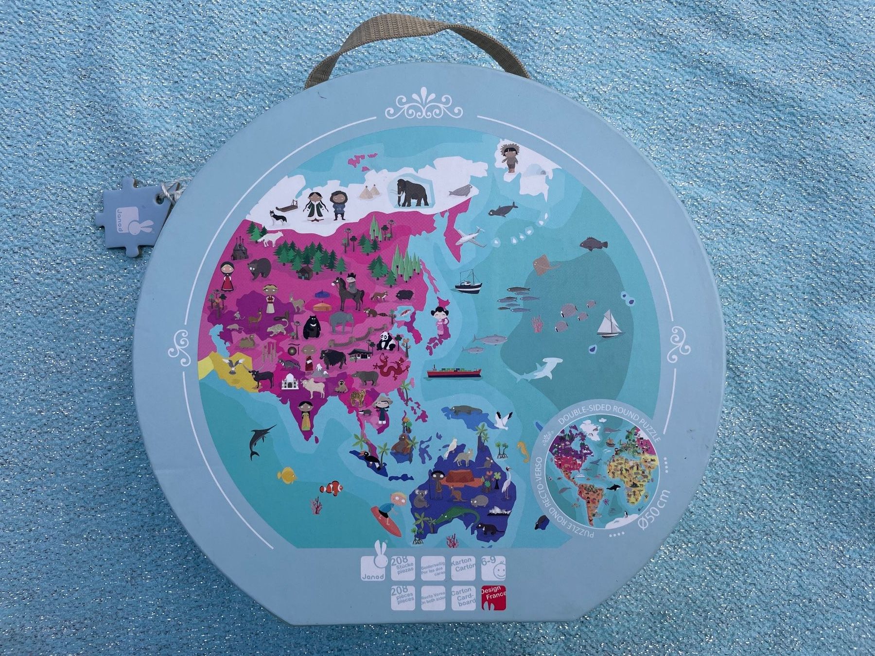 Janod Puzzle: JANOD Puzzle "Weltkarte" Doppelseitig +6-9 / 208 Pc – Usato da Frasnacht venduto da GracyStore 1