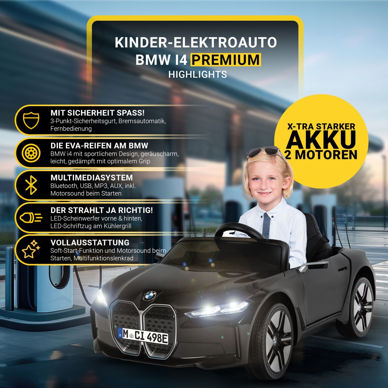 BMW Véhicules pour enfants: Kinder-Elektroauto BMW i4 Premium – Neuf avec emballage d'origine à Cham par G-Money_swiss 1