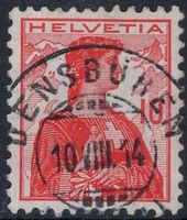 DENSBÜREN 10.VIII.14 - Vollstempel auf Helvetia Brustbild