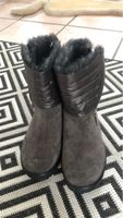 Boots fourrées en cuir gris pour femme - Taille 38