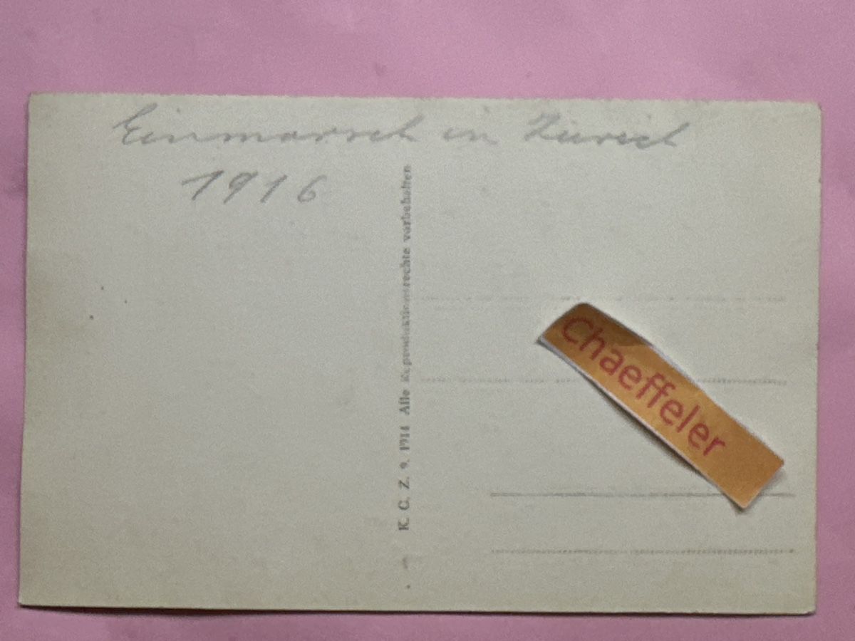 Ansichtskarten: 1916 Einmarsch in Zürich – Gebraucht aus Zürich von Chaeffeler 1
