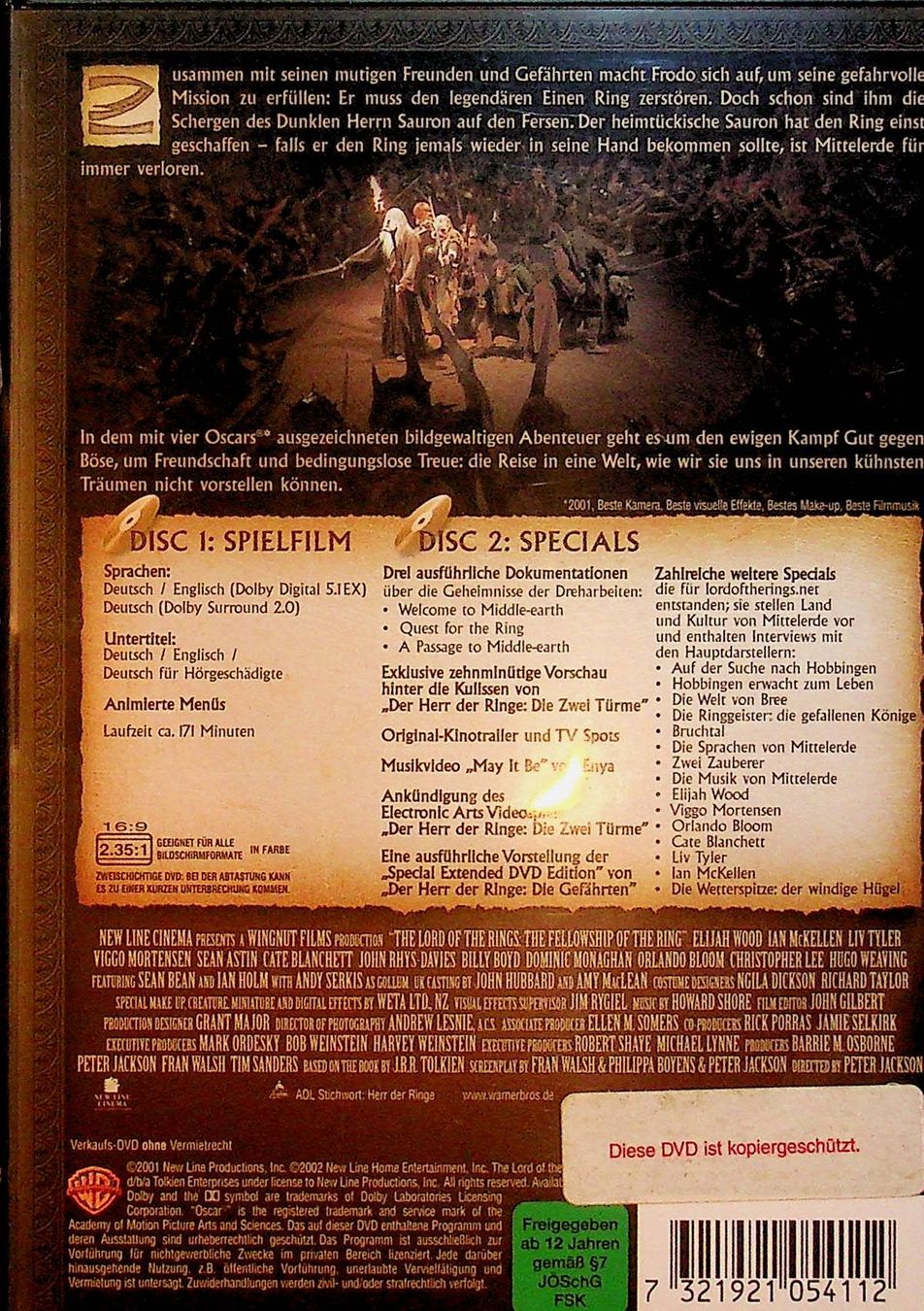 Tutti i DVDs: DVD 2 Disc Herr der Ringe Die Gefährten – Usato da Reitnau venduto da Zaomir 1