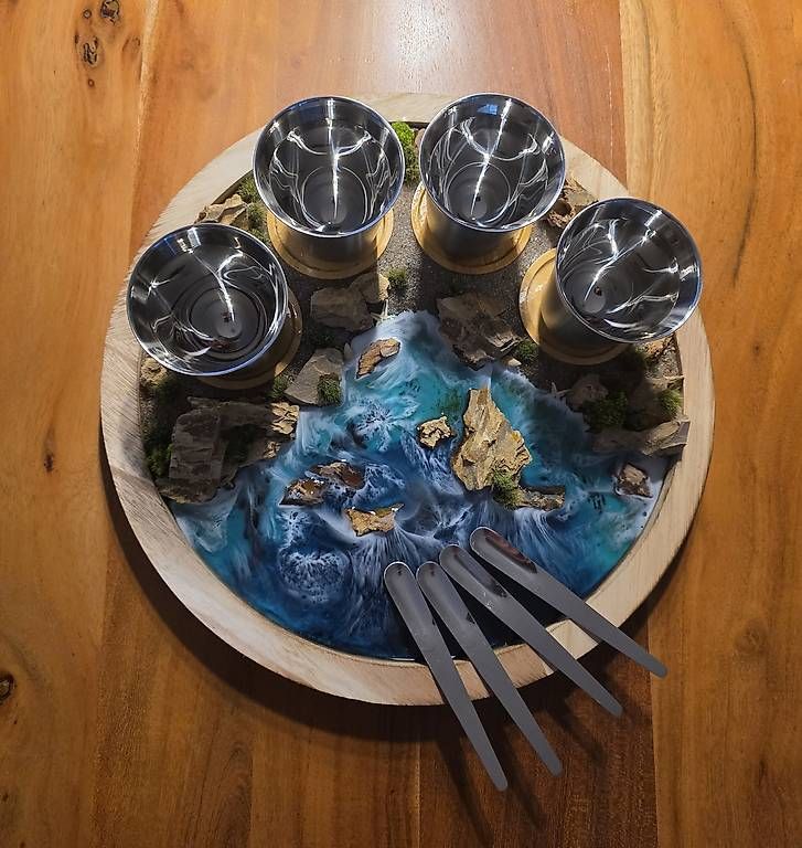 Tutte le decorazioni: Epoxidharz Kaffee 4er Set Ocean Art – Usato da kloten venduto da Hoeni1990 1
