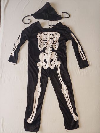 Skelett Kinderkostüm, Halloween, Grösse S (4-6 Jahre)