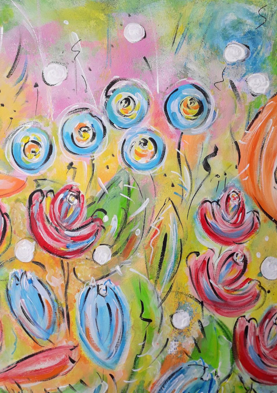 Dipinti: Gemälde Blumen expressiv Künstler: Manuela Reitz – Nuovo e nell'imballaggio originale da Balve venduto da Manu_1303 2