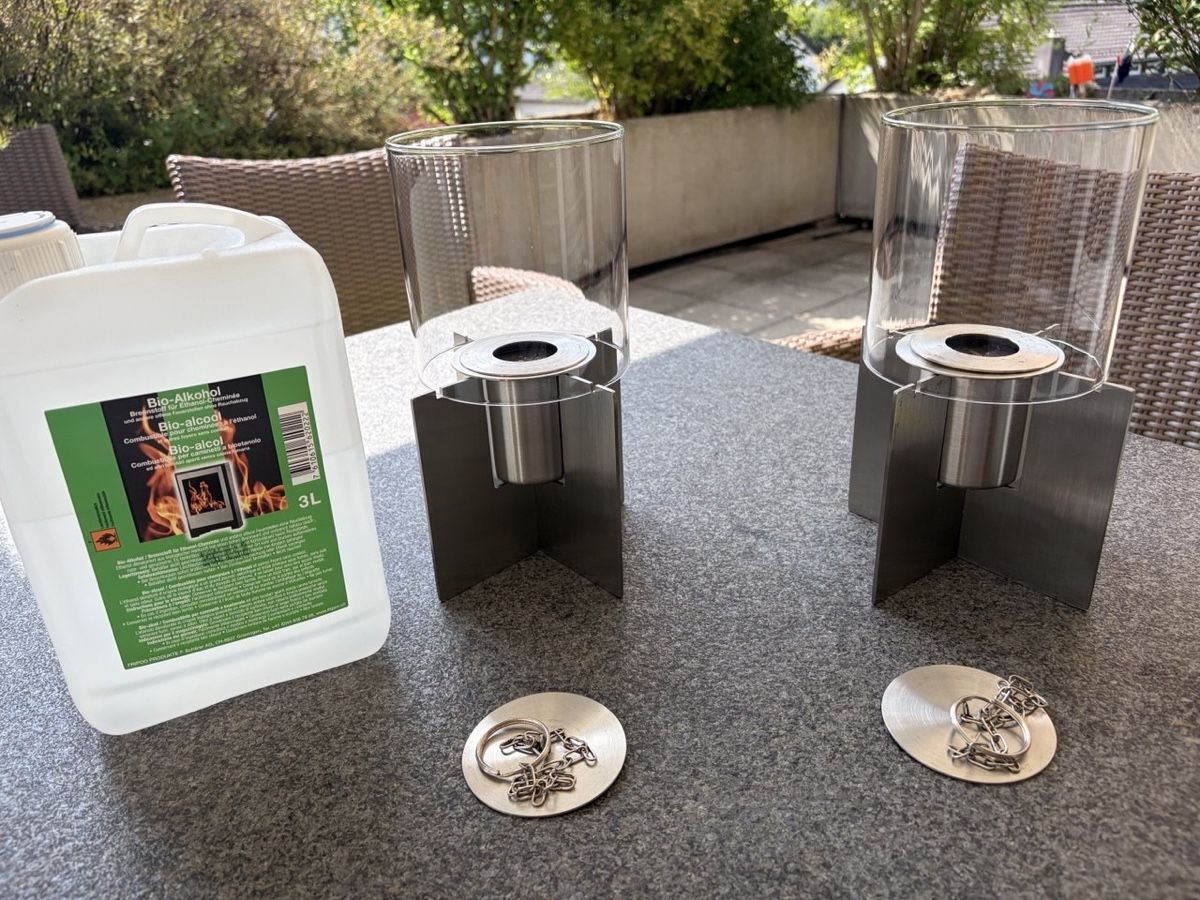 Bracieri: 2 Ethanol-Windlichter aus Glas & Metall – Usato da Birmensdorf ZH venduto da VanMatterh0rn 2