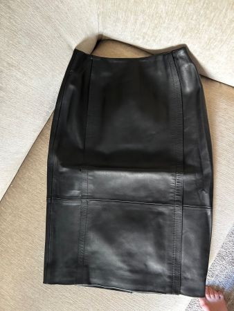BOSS Bleistift-Lederrock Sepassa schwarz