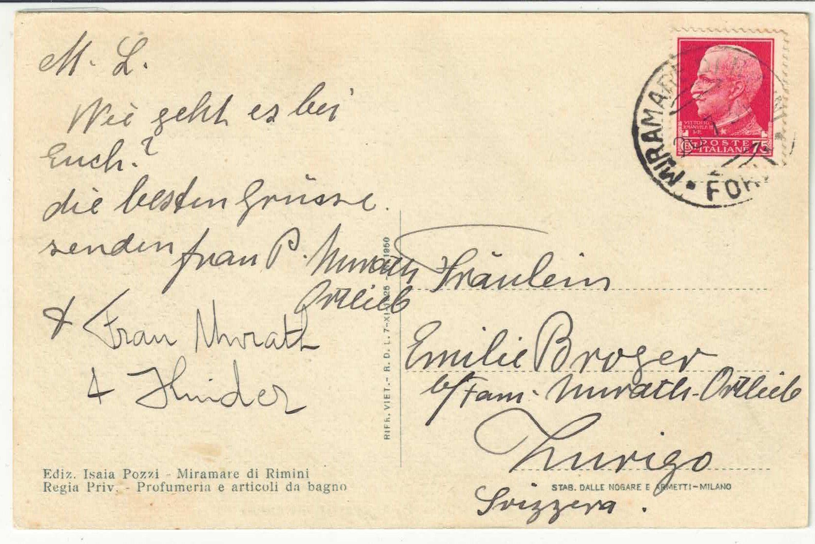 Cartoline postali: Rimini - Strand Szene 1934 – Usato da Ettingen venduto da Kartenplanet 1
