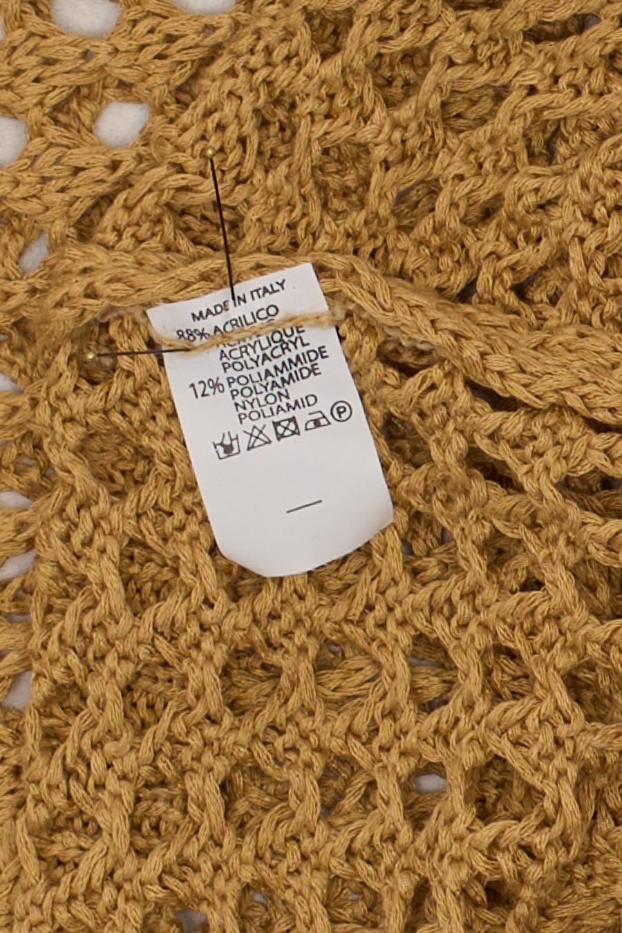 Top: Vintage Top Maille Ajourée Ocre T. L – Usato da Fribourg venduto da re-fine 6