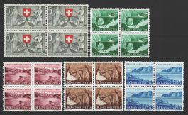 1953, Pro Patria, Viererblöcke, ohne Falz **