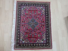Roter Perserteppich, Orientteppich, vintage, 90x73 cm