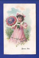 ENFANT - Jeune fille et fleurs - Bonne Fête // pli d'angle /