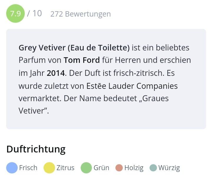 Tom Ford Profumi & Eau de Toilette: 2 ml GREY VETIVER EDT TOM FORD ABFÜLLUNG – Nuovo (secondo la descrizione) da St. Gallen venduto da CaliSunshine 2