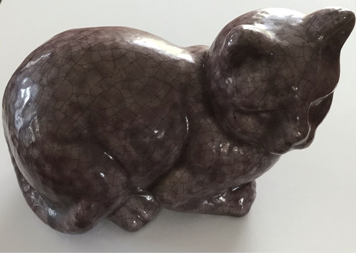 Sculture & Statue: Céramique d’un Chat Craquelé – Usato da Penthaz venduto da Petrus45 5