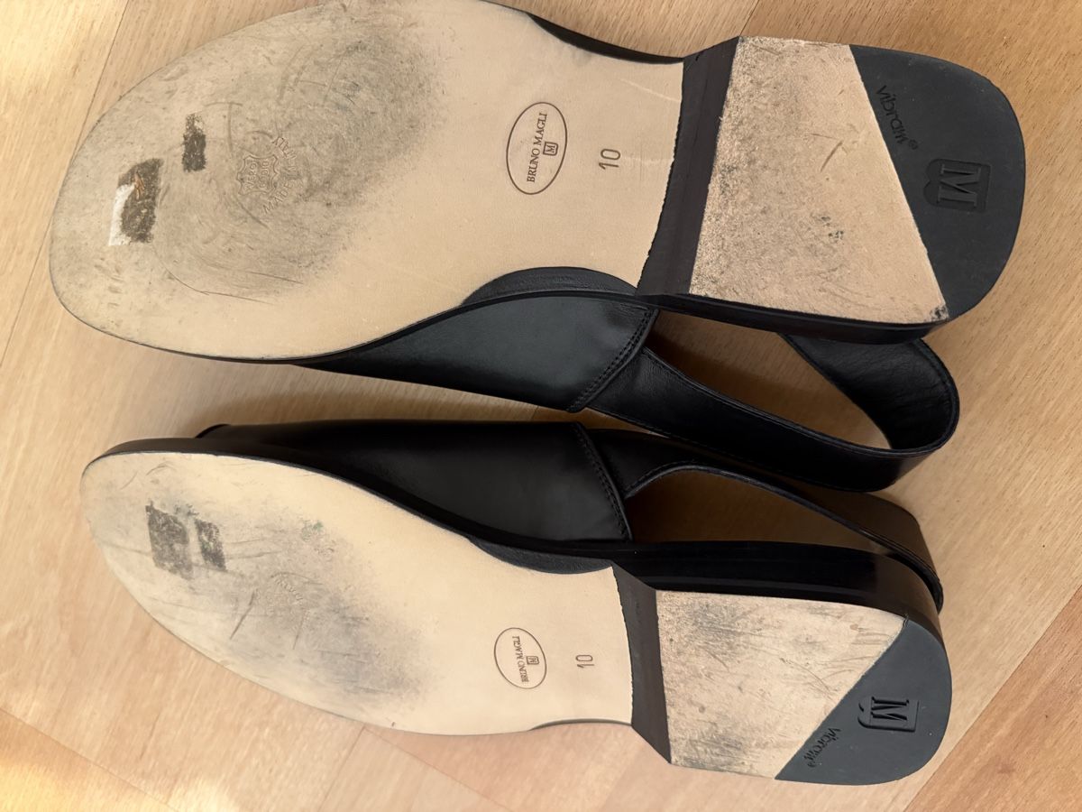 Scarpe da uomo: Bruno Magli Black Leather Slingback Sandals, Size 10 – Usato da Zürich venduto da andreamt 2