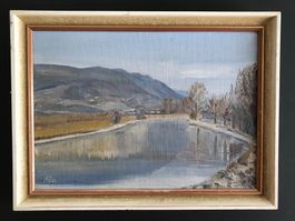 Joli  tableau signé 1922 La thielle