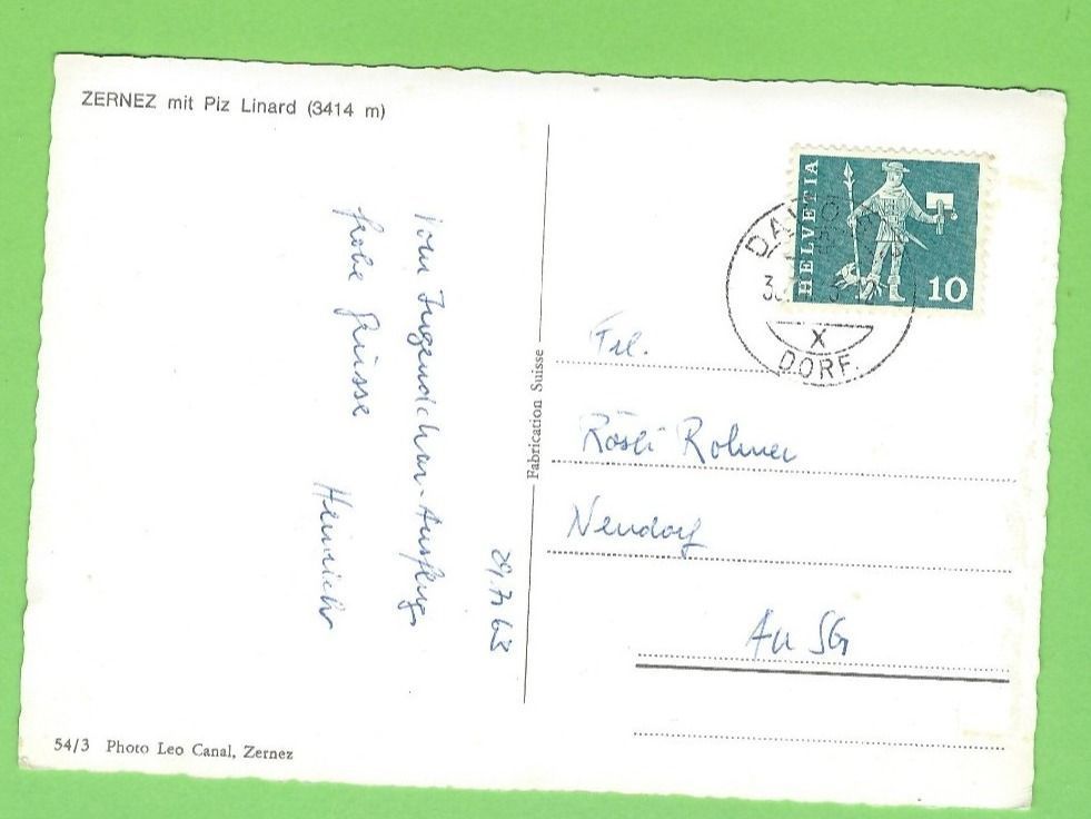 Cartoline postali: Zernez mit Piz Linard – Usato da Zürich venduto da t24_de 1