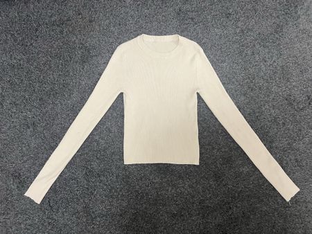 Cremfarbiger Pullover, Viscose-Mix, Gr. S