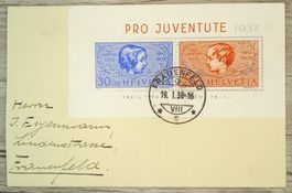 TR59 Enveloppe + Timbre Suisse 1938