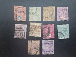 Alte Ceylon Briefmarken Sammlung Jahrgang 1900er