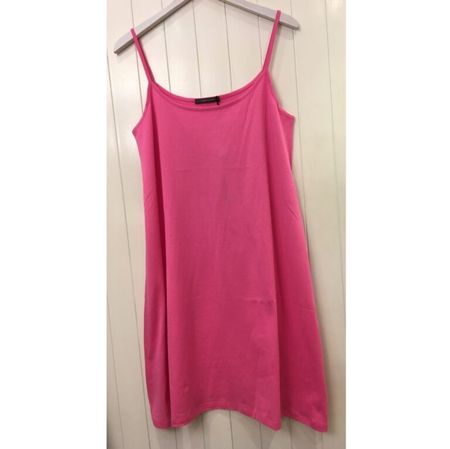 GWhite kurzes Träger Kleid fuchsia pink 100% BW Jersey Gr 42
