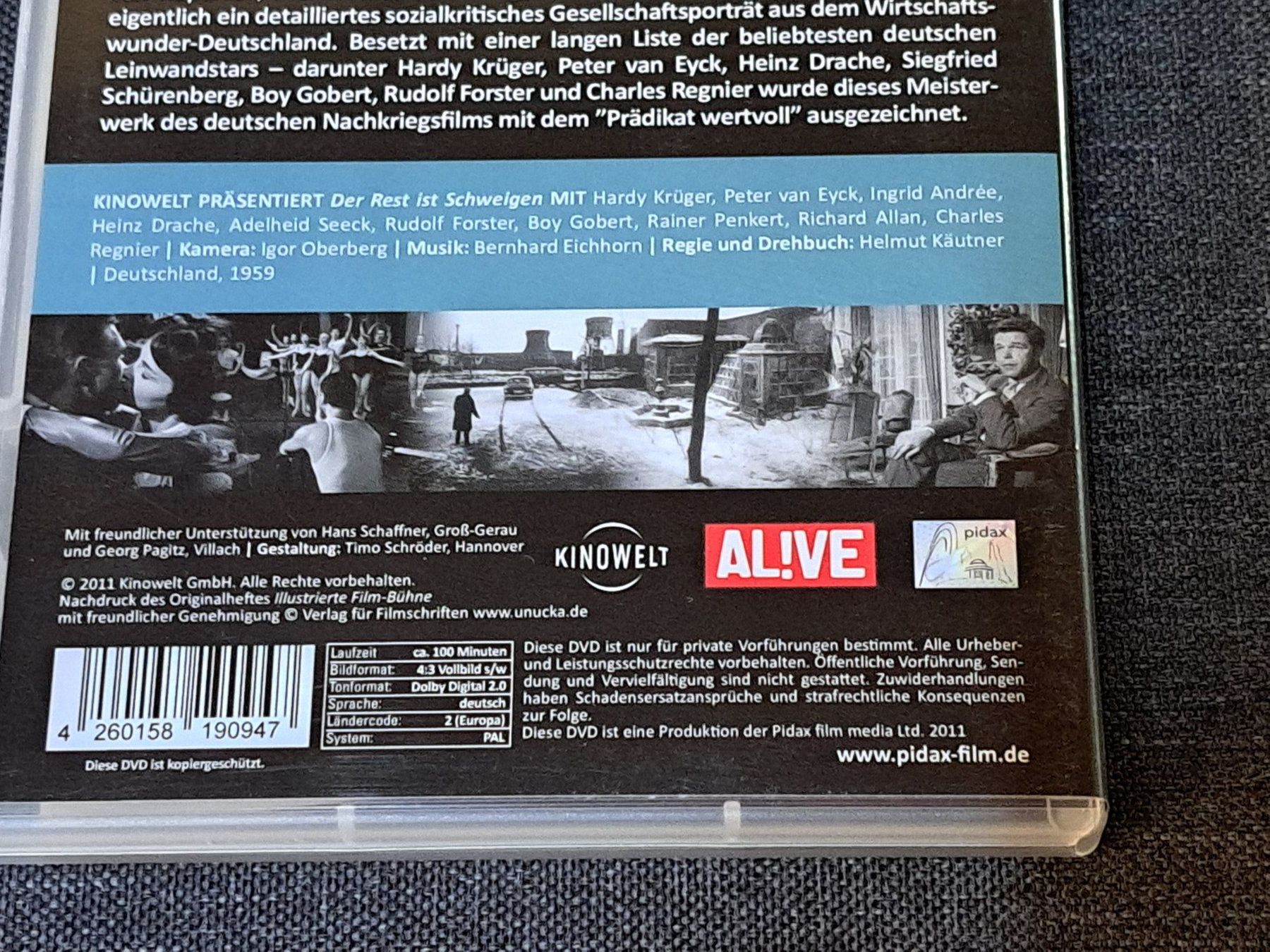 Tutti i DVDs: DVD Der Rest ist Schweigen von Helmut Käutner, 1959 – Usato da Unterseen venduto da Kanica 3