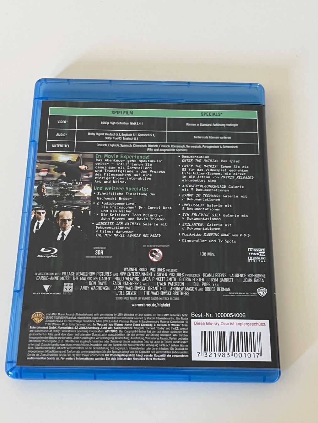 Alle DVDs: Matrix Reloaded Blu-ray – Gebraucht aus Altstätten SG von sheamus 1