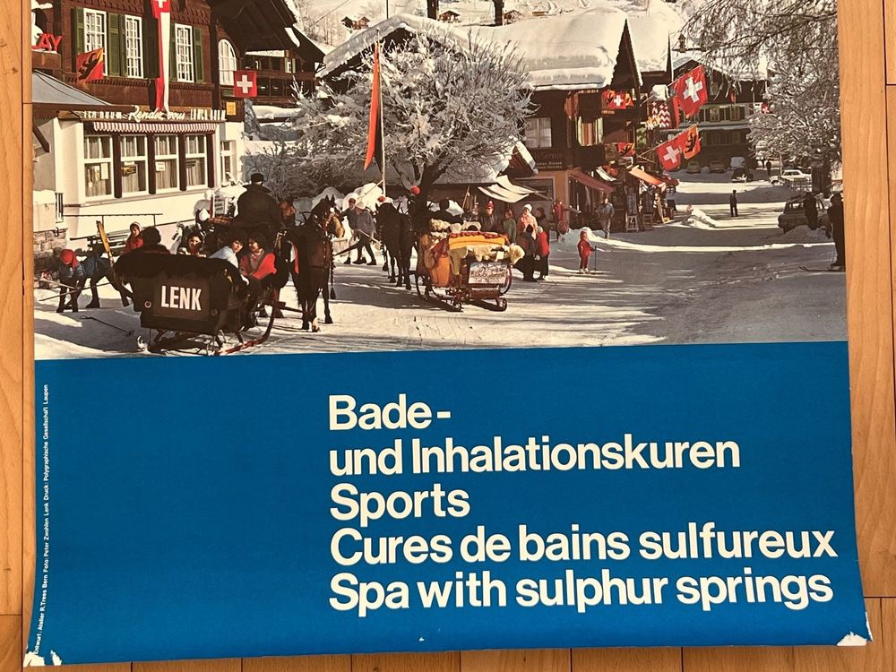Plakat original Lenk 1968 Atelier Rees Berner Oberland (Gebraucht) in ...