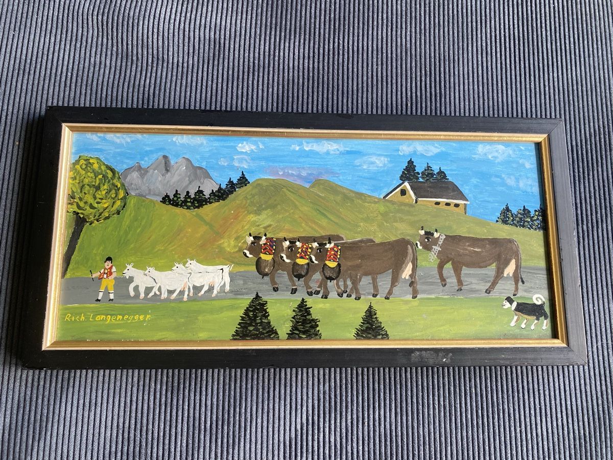 Dipinti: Alpaufzug von Richard Langenegger – Usato da Mosnang venduto da Goldwasser