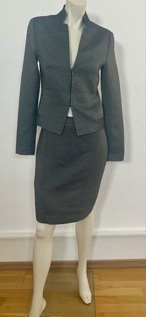 ✨ Akris Damen-Kostüm, Blazer & Rock, grau, Gr  34 ✨