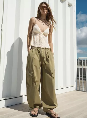 Bershka Trägertop Creme