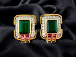 OCTAVIO SARDA, Barcelona, Turmalin - Diamant - Ohrringe