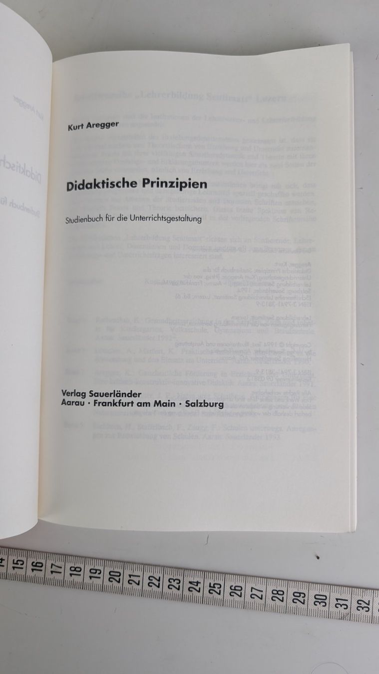 Libri: Didaktische Prinzipien - Kurt Aregger - Top – Usato da Zürich venduto da axolottchen 4