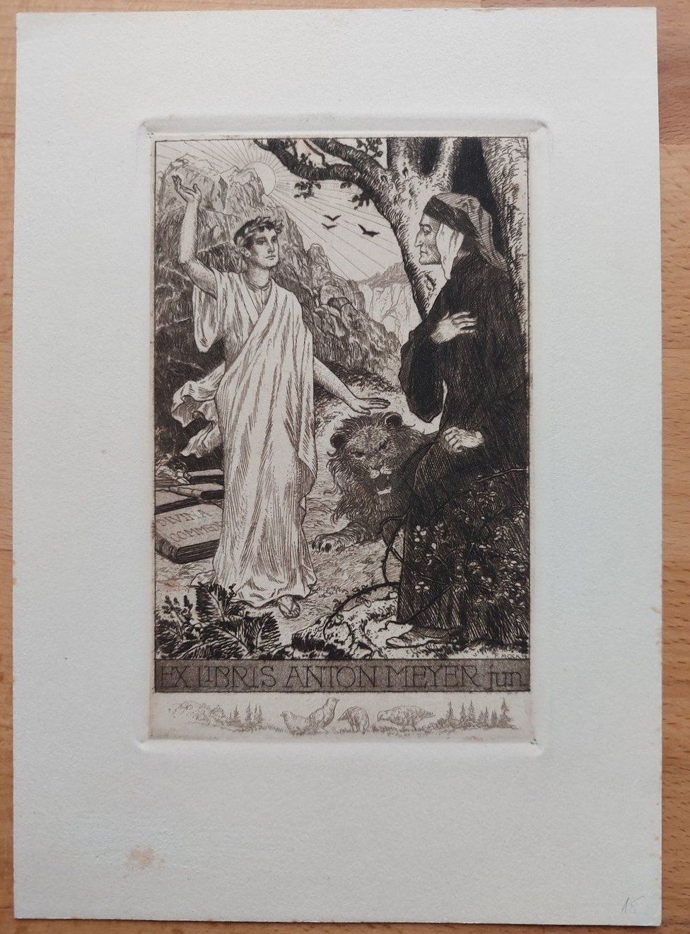 Dipinti: Exlibris Fritz Mock - Original Radierung 1919 – Usato da Obfelden venduto da Exlibris-Art