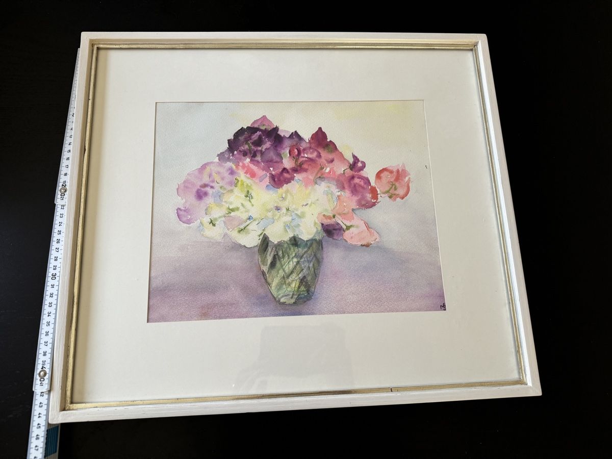 Dipinti: Max Staub: Aquarell Blumenbild, gerahmt, signiert MS – Usato da Erstfeld venduto da Mario_boe0 2