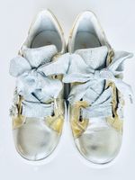 Girls leather silver and gold sneakers Marc Jacobs style 34