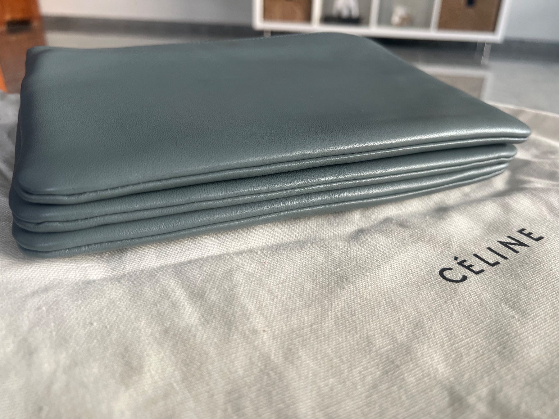 Celine Borse: Old Céline Trio in grüngrau – Nuovo (secondo la descrizione) da Siebnen venduto da Tiguli 2