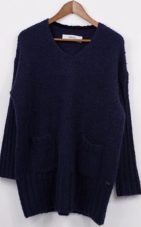 REPLAY Damen Pullover aus Wolle Oversize Blau L