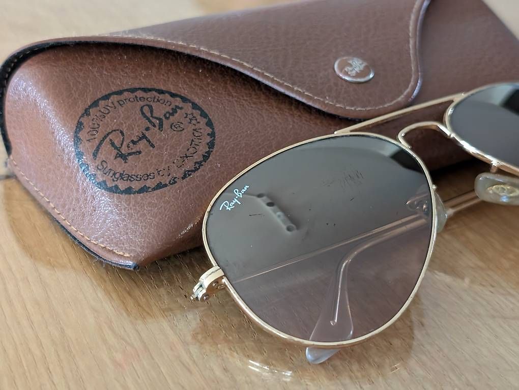 Brillen & Gläser: Ray-Ban Aviator large Gold-Braun – Gebraucht aus Brüttisellen von LouBeks 1