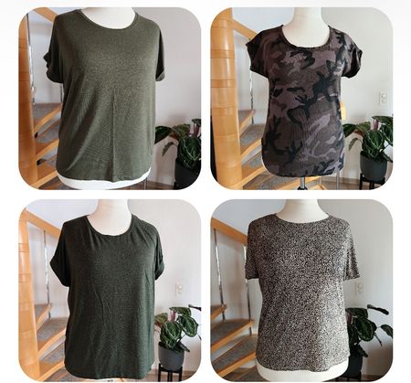 4 Damen T-Shirts Set Konvolut diverse Muster XL 44 
