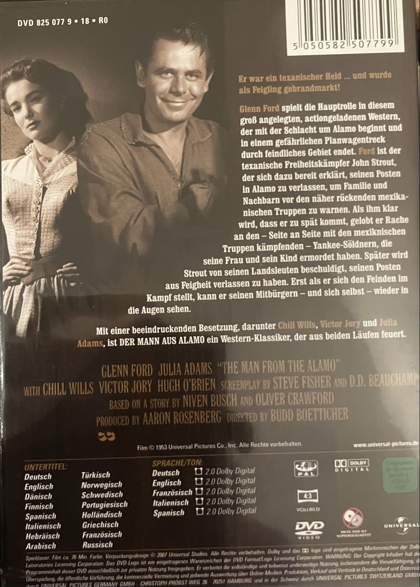 Alle DVDs: Der Mann aus Alamo - Western Klassiker DVD – Gebraucht aus Hunzenschwil von zibu88 1