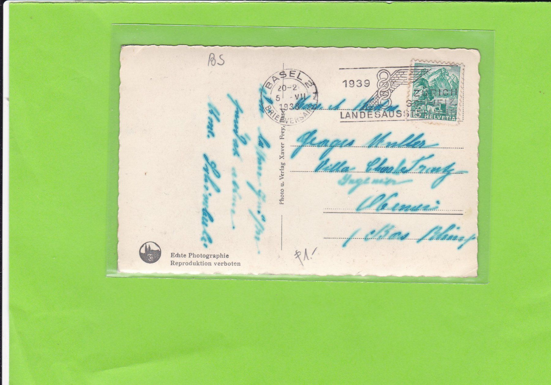 Cartoline postali: Basel, mittlere Rheinbrücke – Usato da St. Peterzell venduto da neckertal 1