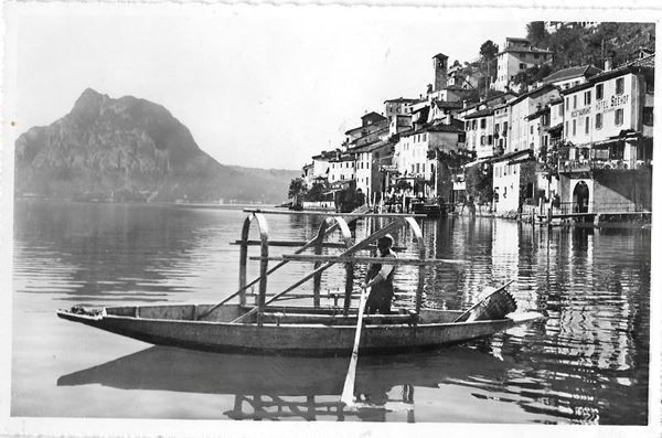 Cartoline postali: Gandria con barcone – Usato da Olten venduto da clotaldi