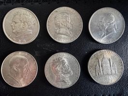 Österreich - 6 x 2 Schilling Gedenkmünzen
